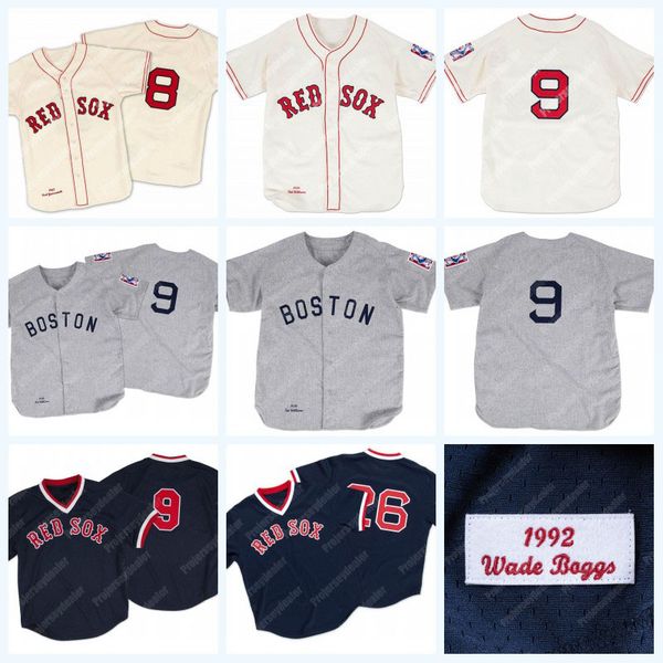 

boston carl yastrzemski 1967 ted williams 1939 wade boggs 1992 vintage baseball jersey all stitiched sast shipping, Blue;black