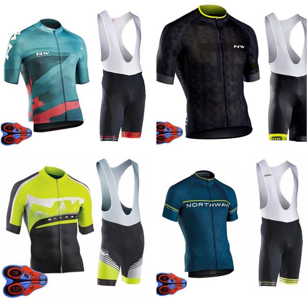 

2018 new nw cycling jersey short jersey ropa de ciclismo maillot cycling clothes set bike wear 9d gel pad breathable, Black;red