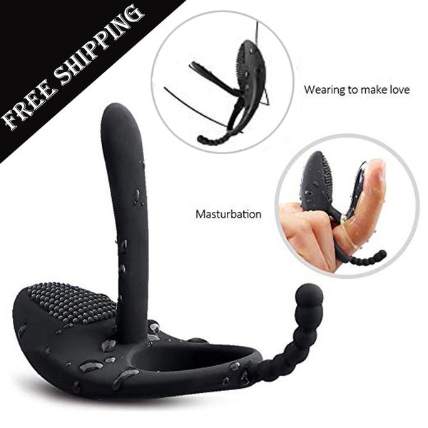 Vibrando anel pênis strapon vibrador vibrador fêmea anal vagina clitóris estimulador sexo brinquedos para adulto homem mulher casais massager mx200422