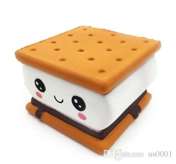 

est squishy chocolate sandwich cookie unpack the toy squishy slow rising cute phone straps kids stress reduction dhl