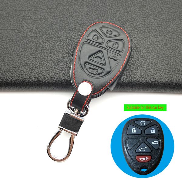 

6 buttons genuine leather car key case for gmc yukon suburban tahoe intelligent fob remote shell car cover