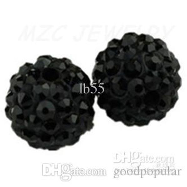 

black 10mm micro pave cz disco ball crystal bead.8d74 bead jewelry. w93