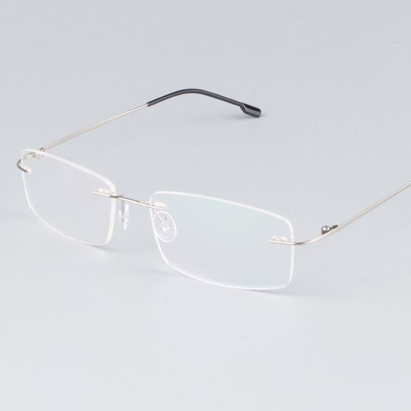 

wholesale-nywooh men lightweight rimless glasses frames memory titanium eyeglasses prescription optical frames, Black