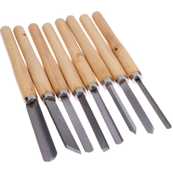 

8pcs/set woodworking carving chisel knives set turning tools wood craft gouge skew parting detail chisel handle sculpture knives