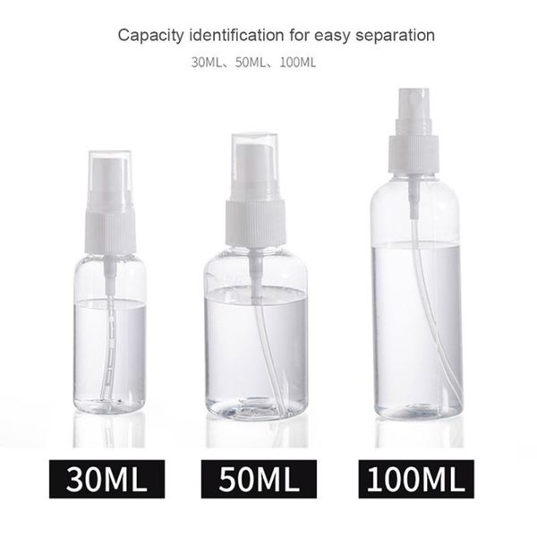 

30/50/100ml refillable bottles travel transparent plastic perfume bottle atomizer empty small spray bottle toxic and safe