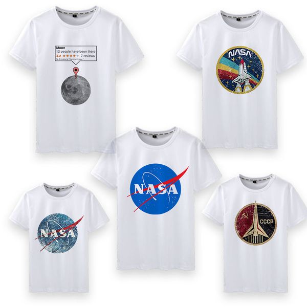 

space moon u. s. a авиационно-космическое агентство nasa футболка с коротким рукавом астронавт мужской спасательный жилет mars, White;black