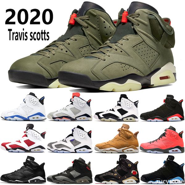 

2020 men travis scotts black infrared 6 6s basketball shoes mens psg cny oreo tinker unc black cat designer trainers sneakers us 7-13