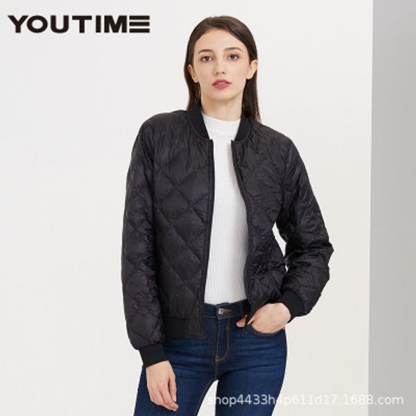 

womes parkas down jackets female new diamond shape short paragraph original design fashion keep warm casual clo 2019 winter new size xs, Black