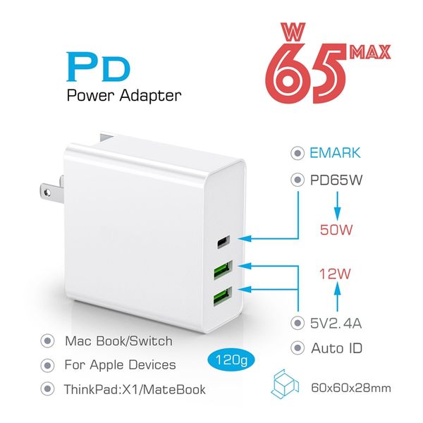 

65w pd qc 3,0 charge usb зарядное устройство для iphone ns переключатель macbook типа c быстрое зарядное устройство для samsung xiaomi заряд