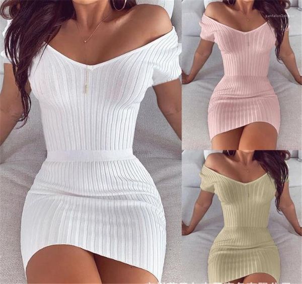 

designer solid color striped ladies dresses skinny womens bodycon dress short sleeve womens dresses, Black;gray
