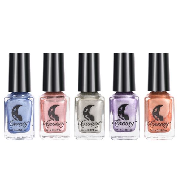 

5 colors the 6ml metal mirror nail polish paint gel lasting non-fading shiny non-toxic environmental gel varnish