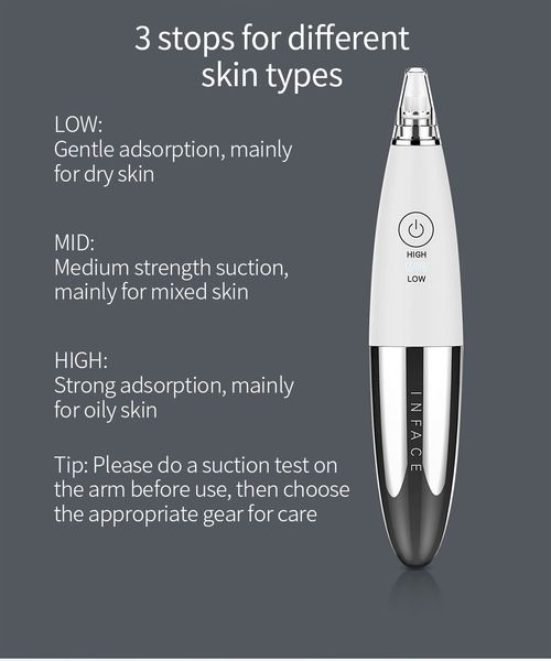

new inface blackhead vacuum suction dermabrasion removal scar acne pore peeling face clean facial skin care beauty tools