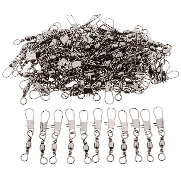 

100pcs fishing ball bearing swivels with coastlock interlock snap for saltwater freshwater