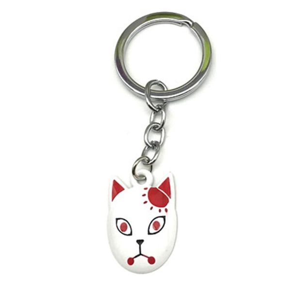 

lovely anime cospaly mask keychain demon slayer: kimetsu no yaiba keychain kamado tanjirou sabito makomo floral, Silver