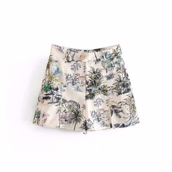 

aazz38-9319 european and american fashion wind printed leisure shorts, White;black