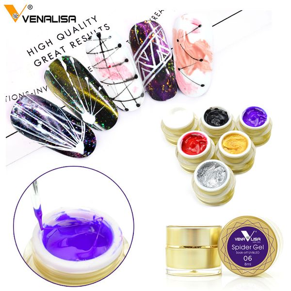 

2018 new nail color spider gel 6 colors gold sliver paint string lace nail uv led soak off 3d gel paint, Red;pink