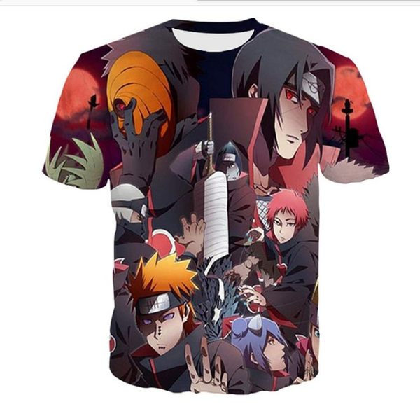 

аниме тенниска мужчины / женщины 3d printed tshirts мультфильм наруто какаши tshirts летняя мода streetwear топы harajuku streetshirts q1210, White;black