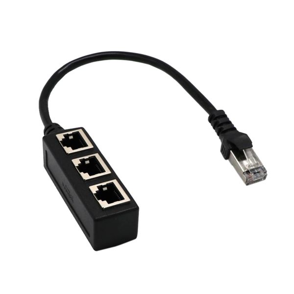 

rj45 1 to 3 ethernet lan network splitter extender adapter connector
