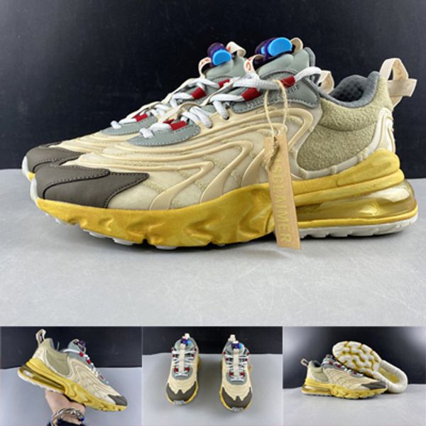 

authentic travis scott x shoe 270 react light cream dark hazel mica starfish sneakers authentic shoes us5.5-12 ct2864-200, White;red