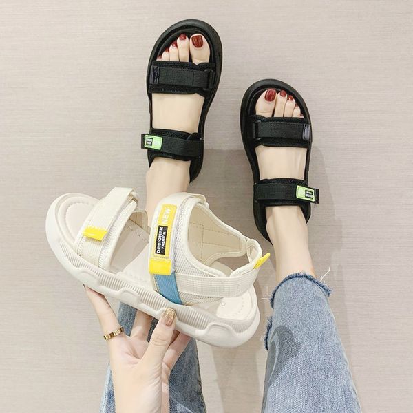 

каблуки бежевый сандалии пляжная обувь 2020 лето soft med espadrilles платформа клин женская черная женщина повелительниц, Black