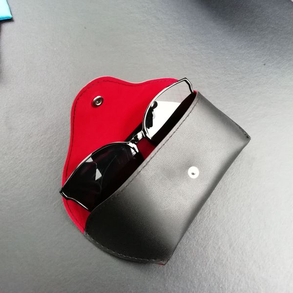 

pu leather case glasses case men's and women's glasses box eva oxford adhesive hook zipper box