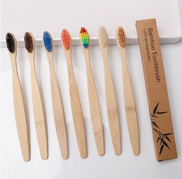 

environment-friendly wood toothbrush bamboo toothbrush soft bamboo fibre wooden handle low-carbon eco-friendly for adults oral hygiene