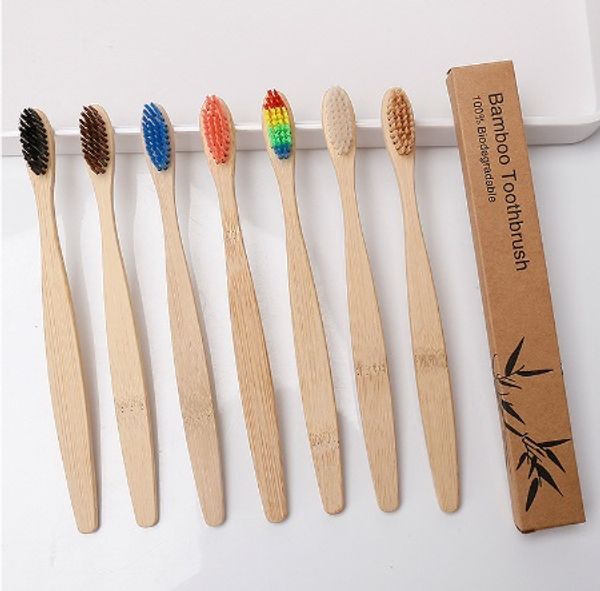 

Environment-friendly Wood Toothbrush Bamboo Toothbrush Soft Bamboo Fibre Wooden Handle Low-carbon Eco-friendly For Adults Oral Hygiene