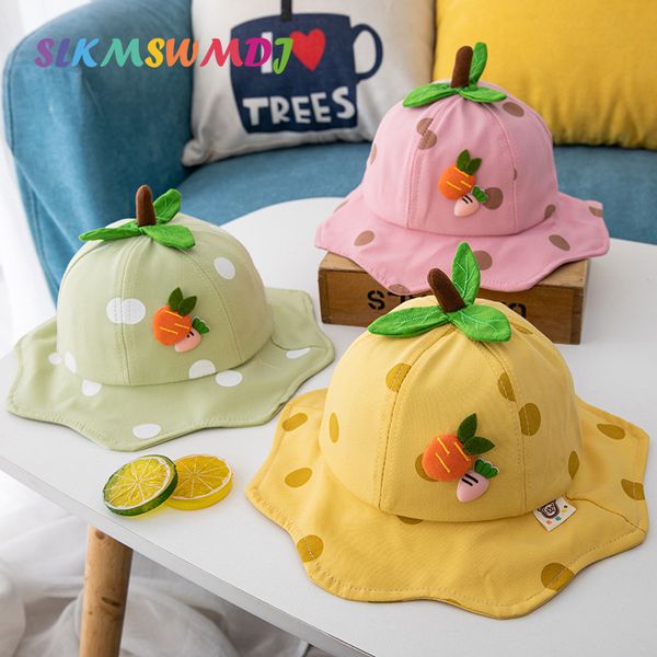 

slkmswmdj new spring baby морковь рыбак шляпа спорт на открытом воздухе детская шляпа милый мальчик девочка защита от солнца крышка для 1-3, Yellow