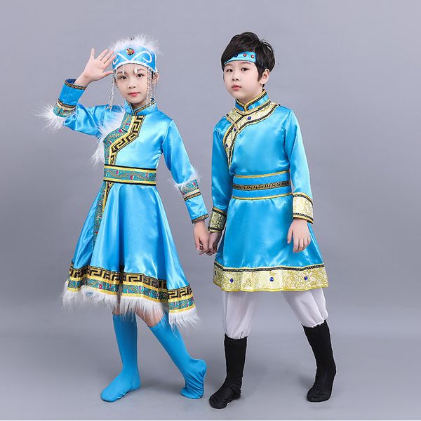 

дети показать подавать этнические меньшинства одежды монголии одежда мужской девочка монгольской этнические меньшинства мантия тибетской оде, Black;red