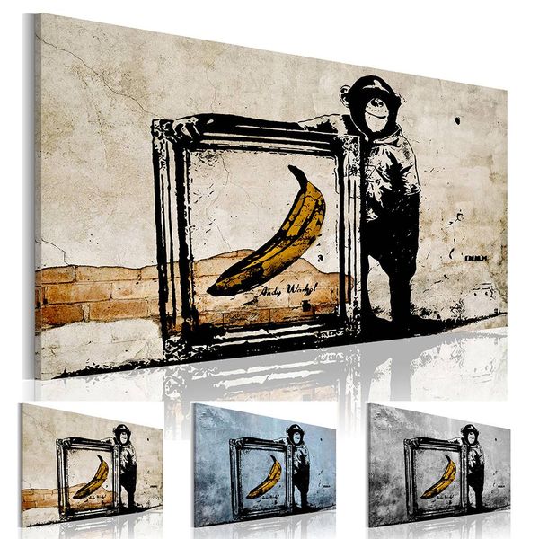 

wall art of monkeys and bananas painting pictures print on canvas the picture for the home modern decoration piece(frame:no)