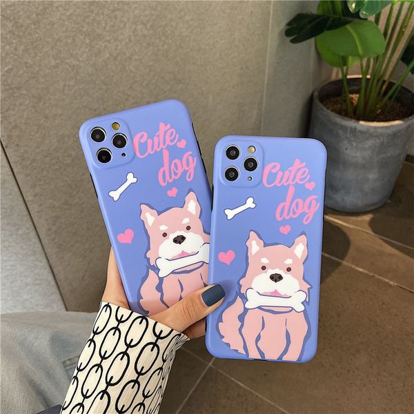 

imd purple base cartoon cute dog mobile phone case cover for iphone 11 pro max 7 8 plus x xr