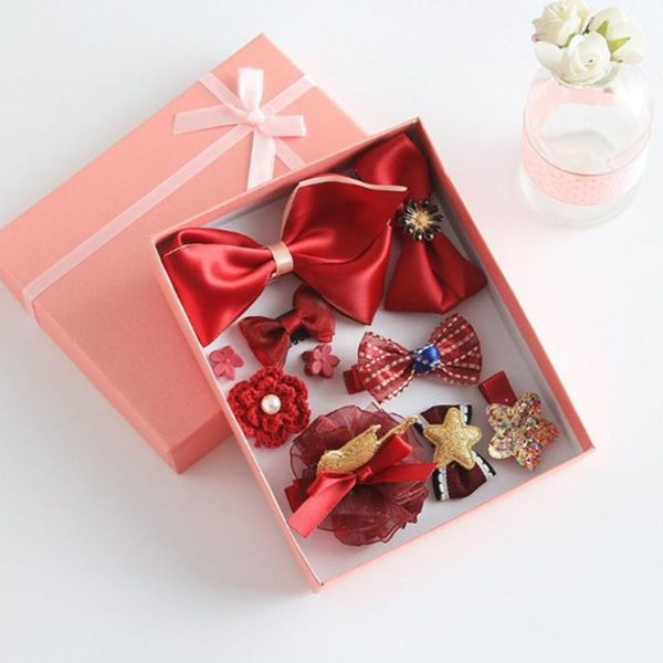 

head wear set children elastic bow knot hair clips crown, Slivery;white