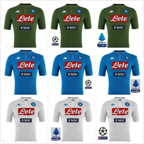 

thailand 2019 2020 serie a naples new ssc napoli soccer jersey napoli blue football jerseys shirt men 19 20 hamsik .insigne shirt uniforms, Black;yellow