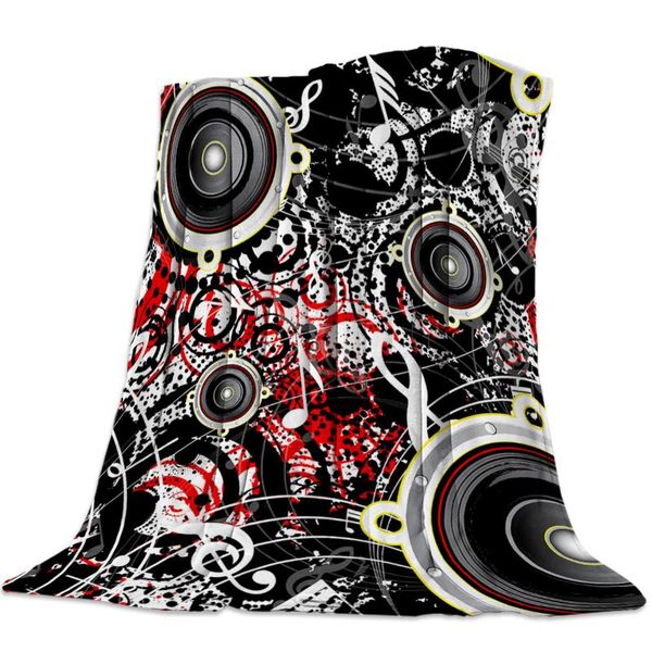 

soft warm coral fleece blanket echo equipment black music rhythm winter sheet bedspread sofa throw light thin flannel blankets