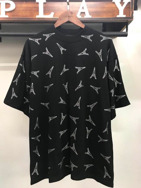 

2019 luxury pari men t hirt fa hion women crew neck pullover tar treet tyle cotton hort leeve t hirt