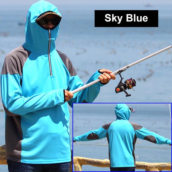 

creative polyester sun protection clothing fishing tackle fishing clothes suit long sleeve windbreaker mosquito suit, Camo;black