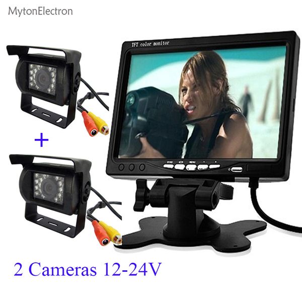 

800*480 led screen 7 inch car bus truck / fpv 12v-24v monitor and night vision parking backup rear view camera / dvd vcd