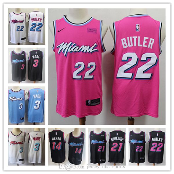

city mens 22 jimmy butler 14 tyler herro edition miami heat 3 dwyane wade 21# hassan whiteside dragicbasketball jerseys, Black;red