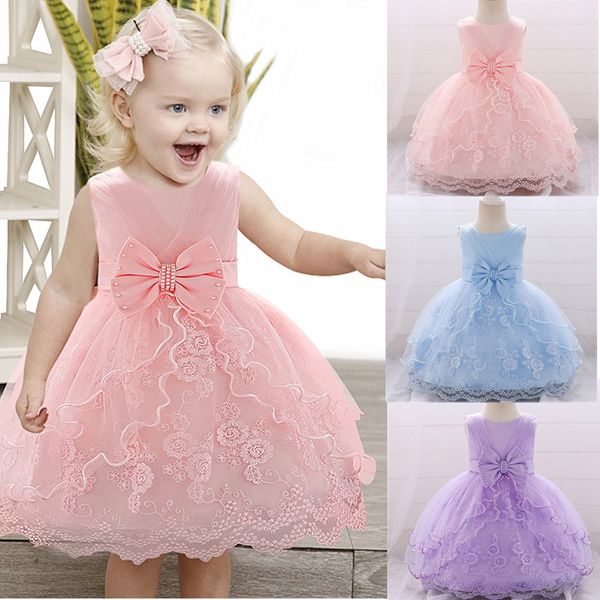 

2019 new lace baby girl baptism dress 9m-24m 1 years baby girls clothes birthday dresses vestido birthday party princess dress, Red;yellow