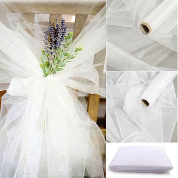 

48cmx5m mariage crystal yarn tulle roll sheer wedding backdrop decoration organza fabric chair sash table skirt diy supplies