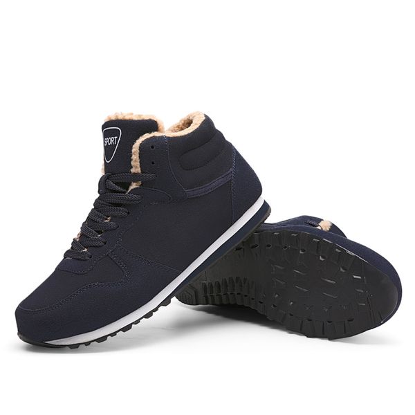 

trends couple boots men's boots men's winter shoes warm ankle casual comfort plus velvet winter sports shoes, Black