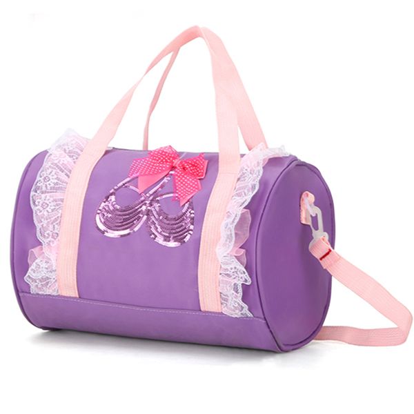 

purple girls embroidery canvas ballet bag for girls pink ballet handbags for children shoes shoulder bag kid dancing bags, Black;red