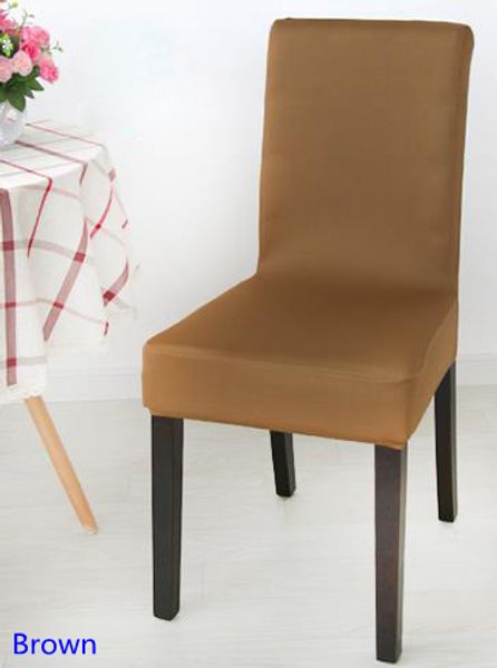 

brown colour spandex lycra chair cover fit for square back home chairs wedding party home dinner decoration half cover