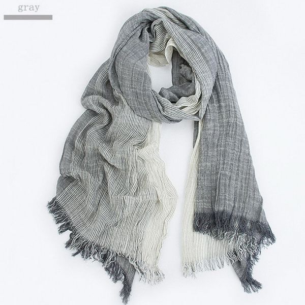 

wholesale brand winter scarf men warm soft tassel bufandas cachecol gray plaid woven wrinkled cotton linen women scarves spring summer fall, Blue;gray