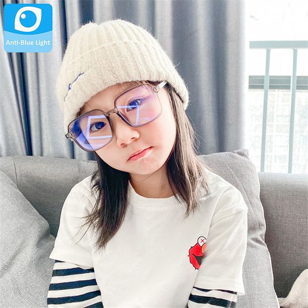 

kids anti blue light glasses children square eyeglass girls frame female clear lens green eyepiece shades boys eyewear child, White;black