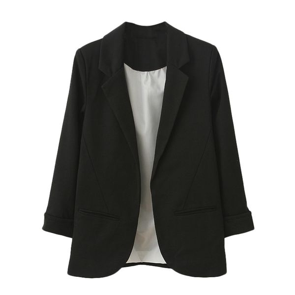 

women coat fashion women ol style nine quarter cuffed sleeve blazer elegant slim suit coat coats and jackets, Black;brown