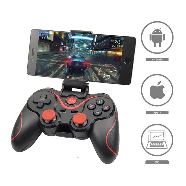

wireless joystick gamepad game controller bluetooth bt3.0 joystick for ps3 for mobile phone + tablet tv box holder with retail box