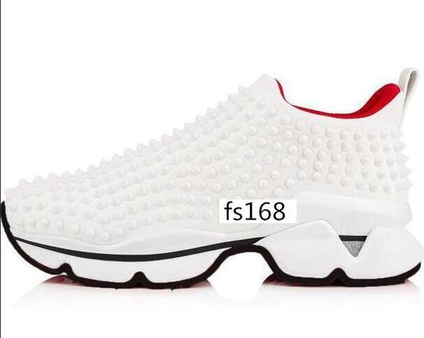 

flat sneakers designer luxury mens red bottoms shoes womens rivet spiky sock junior spikes flat shoes 2, Black