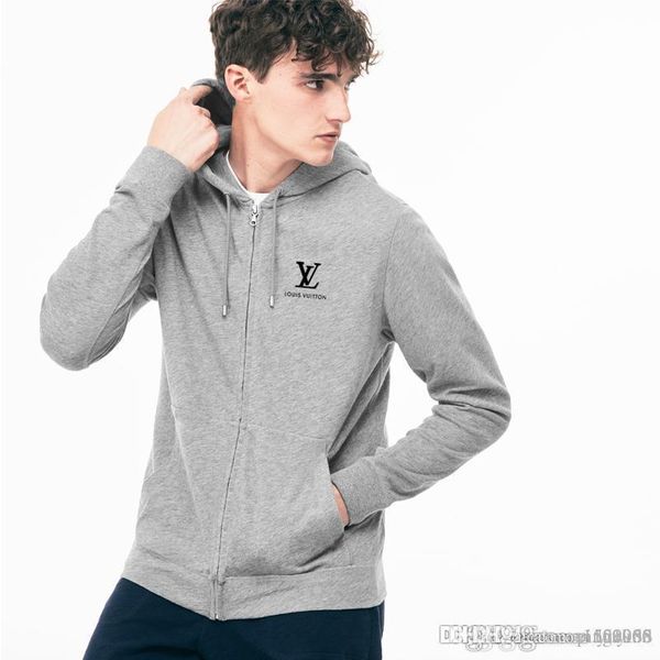 

spring and autumn men's cardigans with hoodies sports casual hooded jackets men's clothing, Black