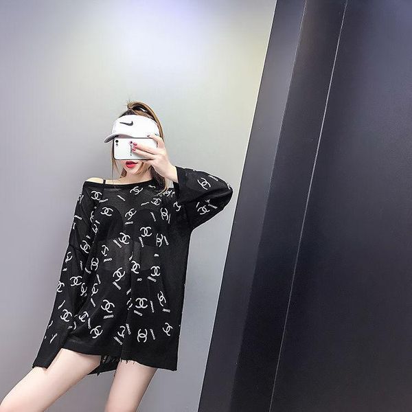 

модный новый вязаный свитер, свободно облегающий дизайн, тонкий срез весна и осень лето печатные топы с длинными рукавами женское пальто сре, White